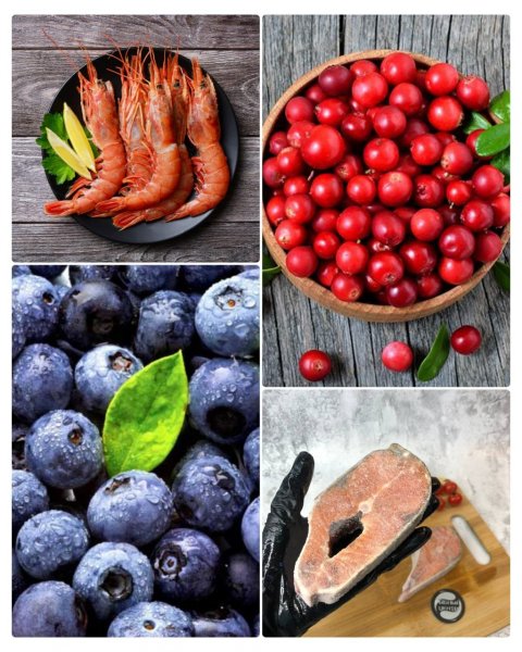 Морепродукты, мясо, ягоды каневская